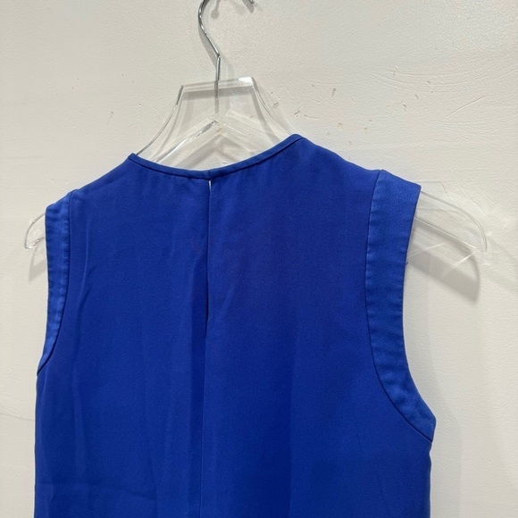 LK Bennett London Malea Crepe Vest Blouse Top Blue Size 6 - Picture 7 of 7